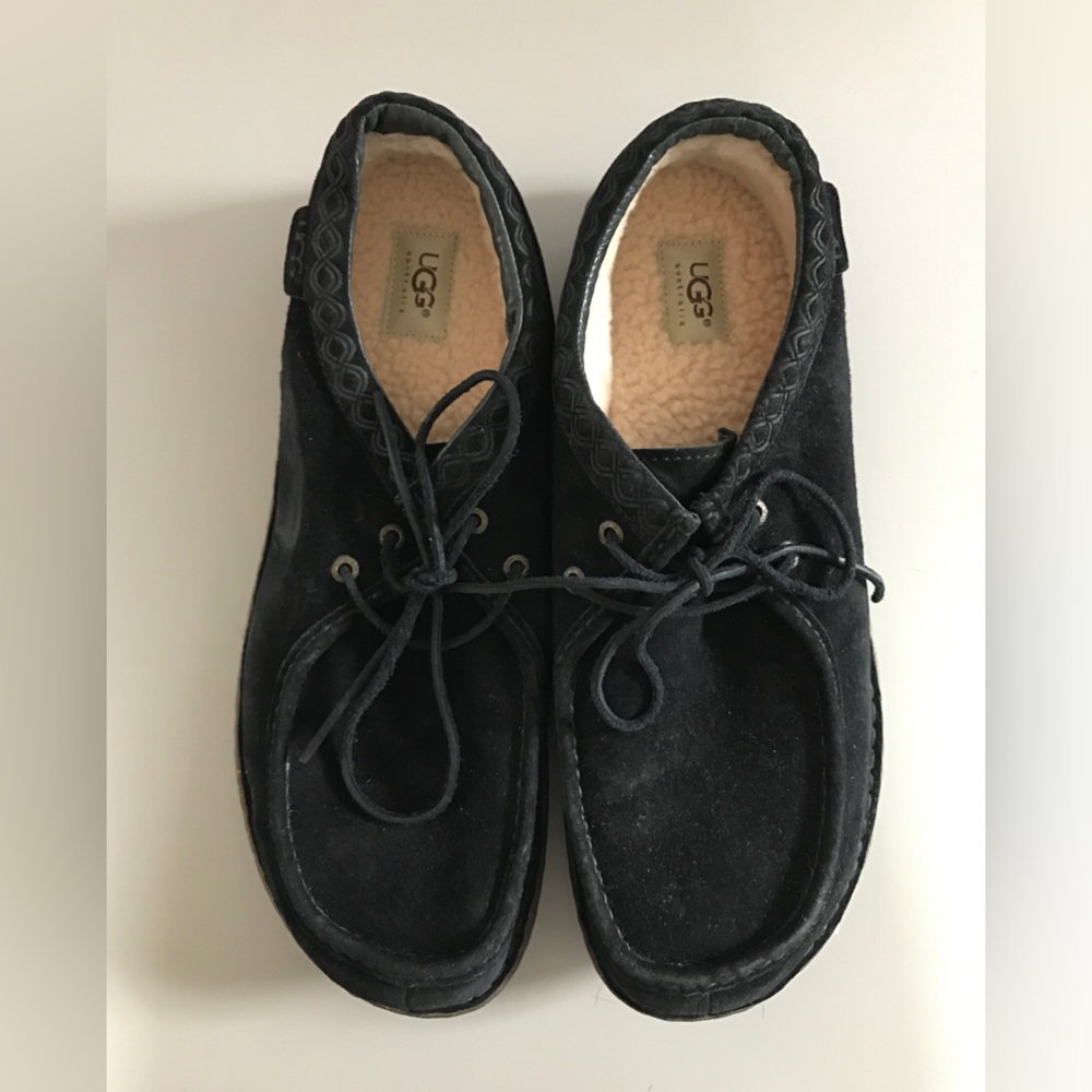 UGG Lace Low Short Boots, Loafers, Black